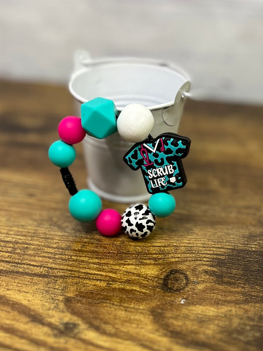 Scrub Life Teal Cup Charm