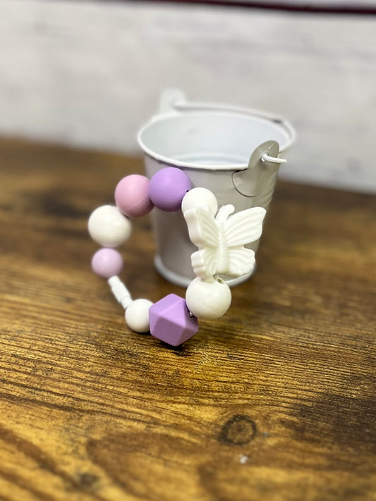 Purple/White Butterfly Cup Charm